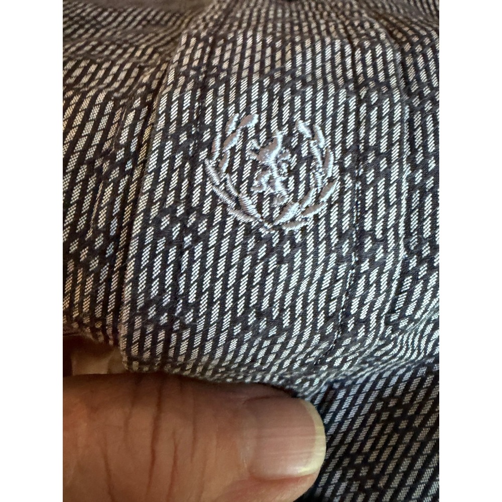 Bugatchi Uomo Mens Large Grey Black Geometric Button Down Shirt Long Sleeve - Picture 6 of 7